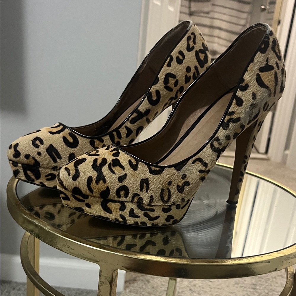 Aldo Tan and Black Leopard Heels